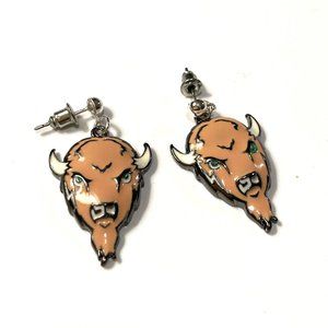 Marshall University MU Marco Bison Post EARRINGS Thundering Herd Enamel Jewelry